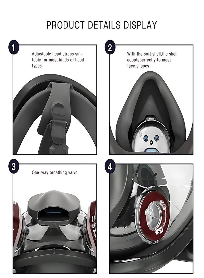 Cyrox Reusable Full Face Respirator Mask with Dual Filters - Anti-Fog, Protective Facepiece for Chemicals, Vapors, Paint Fumes, Dust - Ideal for Industrial Work | Professional PPE Gear (1Pcs) - Image 5